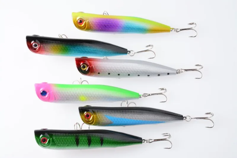 60pcs 105mm bass popper lures Hard Plastic lures popper bait Fishing