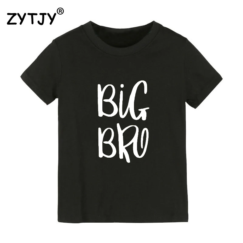 Детская футболка с буквенным принтом «Большой Бро» футболка для мальчиков и девочек, детская одежда для малышей Забавные футболки, Прямая поставка Y-98 - Цвет: Черный
