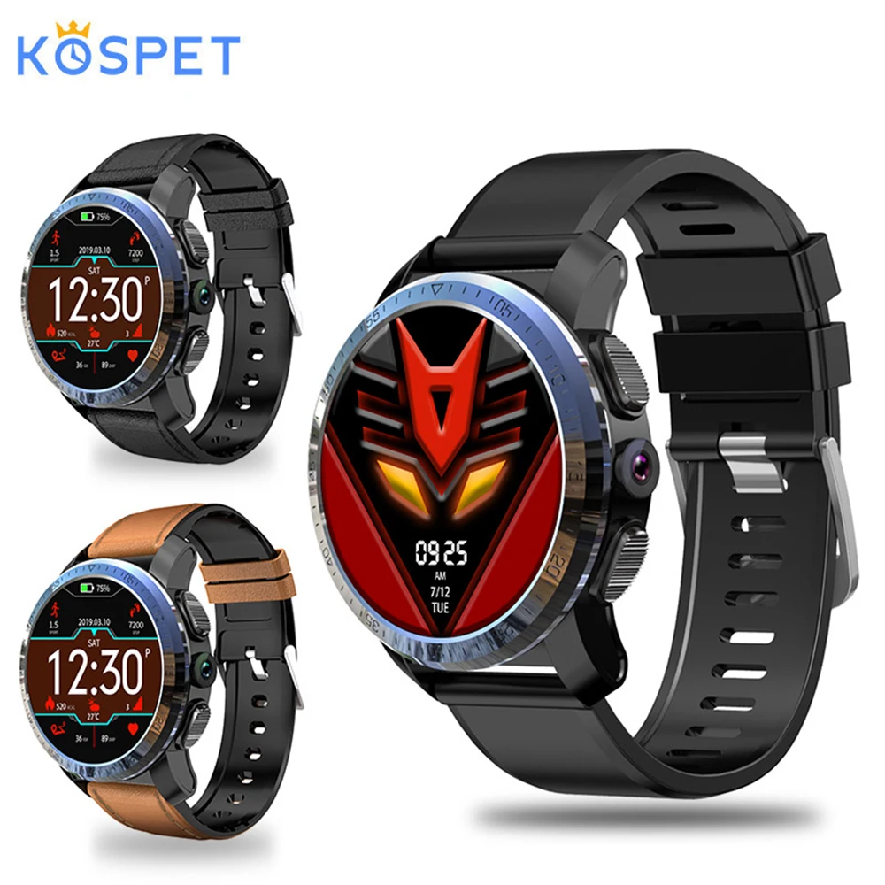  Kospet Optimus Pro Dual Systems 4G Smart Watch 3GB+32GB 8MP Camera GPS SIM 800Mah Battery Waterproo