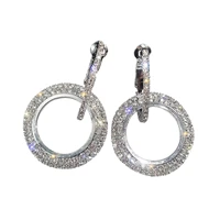 Silver Новая мода люкс Круглый Для женщин серьги Для женщин Серебряный золотистый кулончик блестящие серьги ювелирные pendientes mujer moda 2019FN70 - Окраска металла: Silver