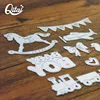 QITAI 11pcs/Pack Cutting Die Rocking Horse/Bunting/Aircraft/Bow/Duck/Letter/Train/Heart Creative Decoration Wholesale D134 ► Photo 2/6