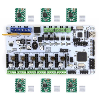 

BIQU Rumba Motherboard MPU RUMBA Optimized Version Control Board with 6pcs A4988 Stepper Driver For 3D Printer RepRap