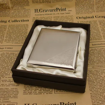 

square 20, thick nickel wire drawing laser upscale boutique cigarette case, men's gifts
