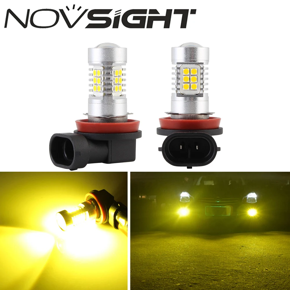 2pcs H11 LED Car Lights LED Bulbs Yellow Daytime Running Lights DRL Fog