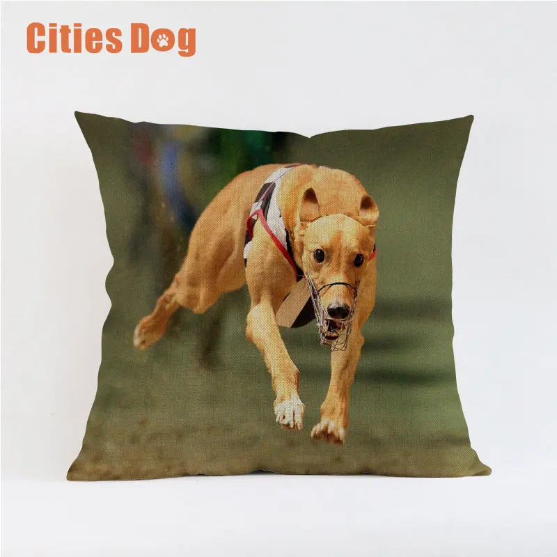 

Animal Dog Greyhound Dogs Cushion Pillowcase Cotton Linen Decorative Pillows Use For Home Sofa Car Office Almofadas Cojines