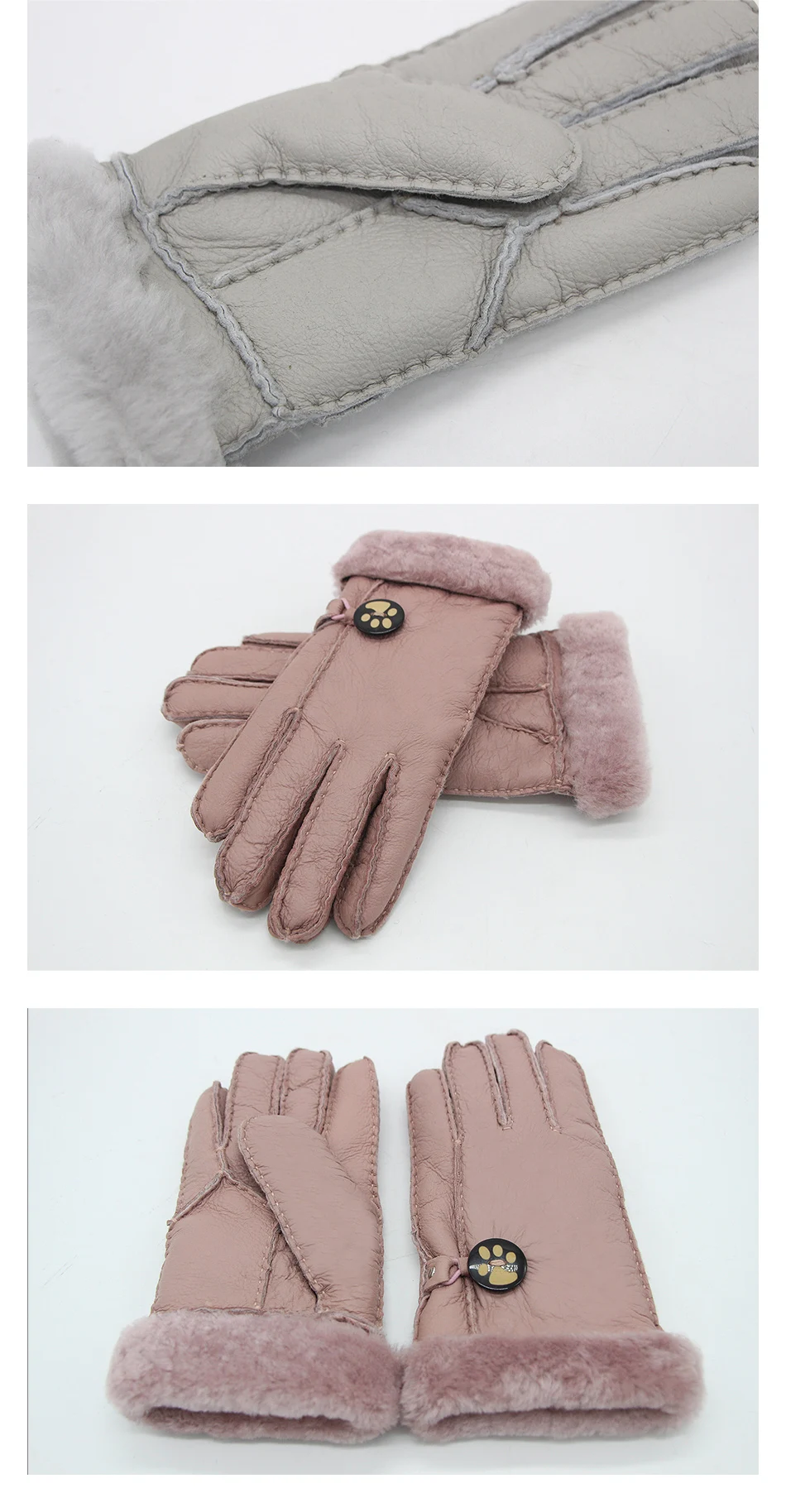 Зимние кожаные перчатки для русской леди, теплые перчатки из овечьей кожи с подкладкой из натуральной шерсти, разные цвета