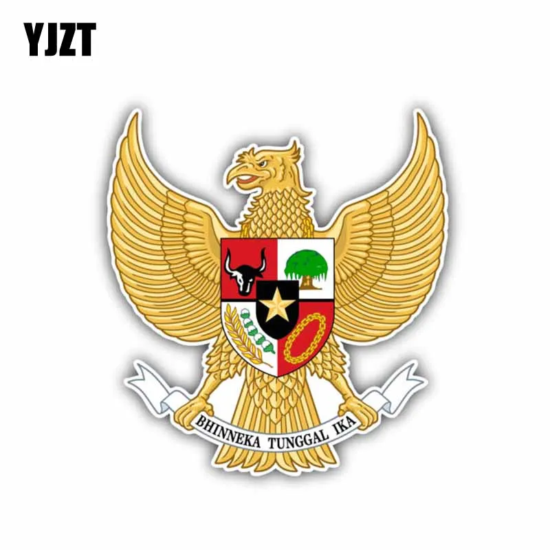 

YJZT 12CM*12.9CM Car Accessories Indonesia Coat Of Arms Decal Car Sticker 6-1410