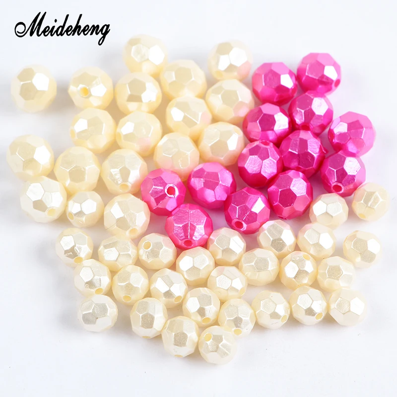 

Meideheng ABS Imitation Pearl Charms Beads Soccer Surface beads for jewelry making needlework Necklace Bracelets Women Design