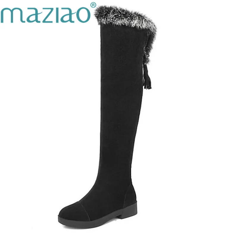 MAZIAO Лидер продаж женские сапоги Осень-зима Женская замшевая модная обувь на