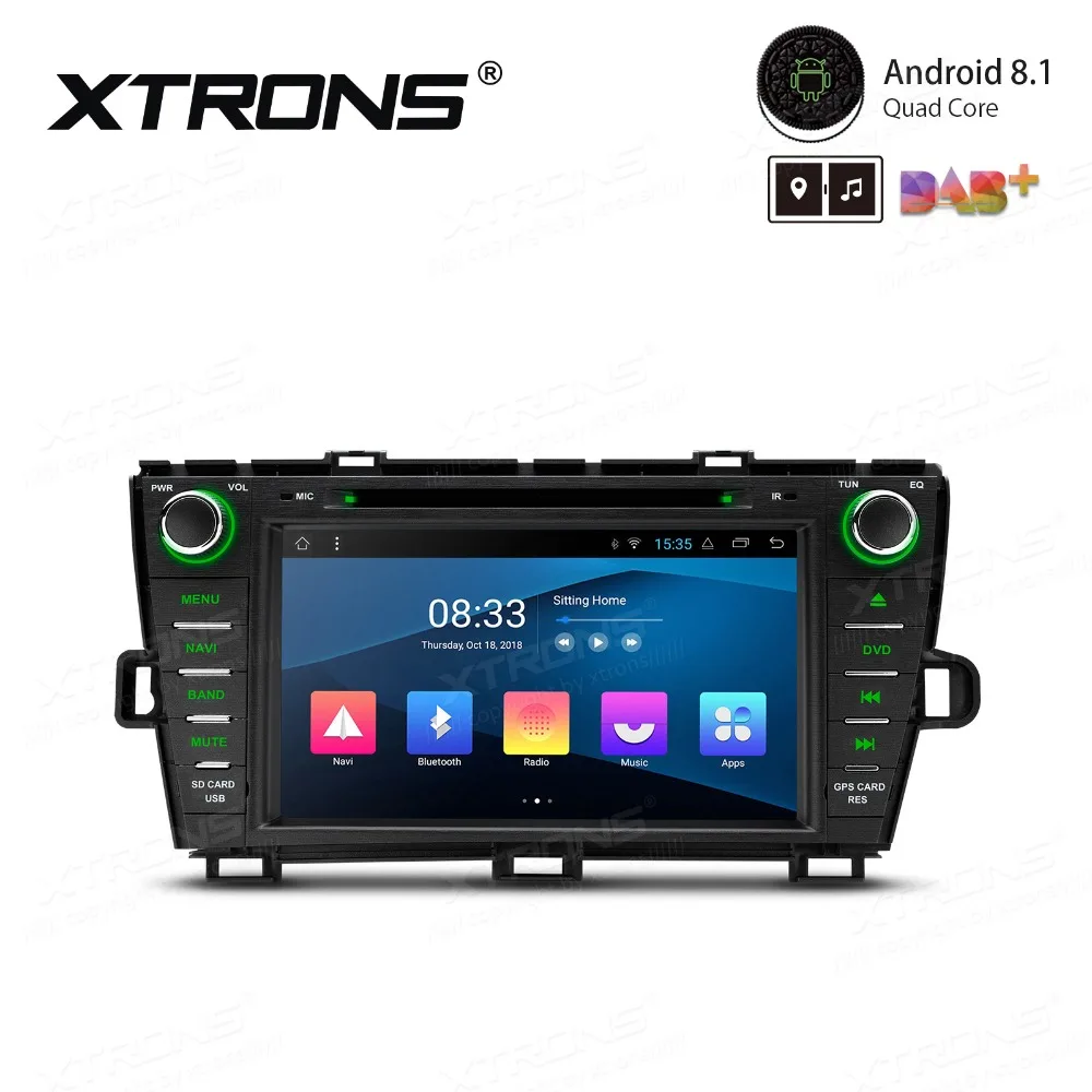 Android 8 1 Автомобильный мультимедийный DVD плеер GPS навигация радио для Toyota Prius правый