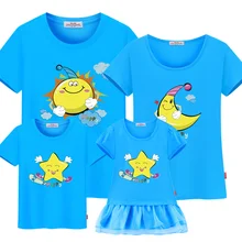 family matching clothes 2017 new short-sleeve Mother daughter dress family set summer family Matching Outfits dad son T-shirt