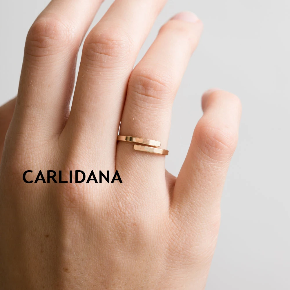 

CARLIDANA Simple Dainty Finger Rings for women Super Mistress Thin Adjustable Midi Stainless Steel Ring Knuckle Ring Trinkets