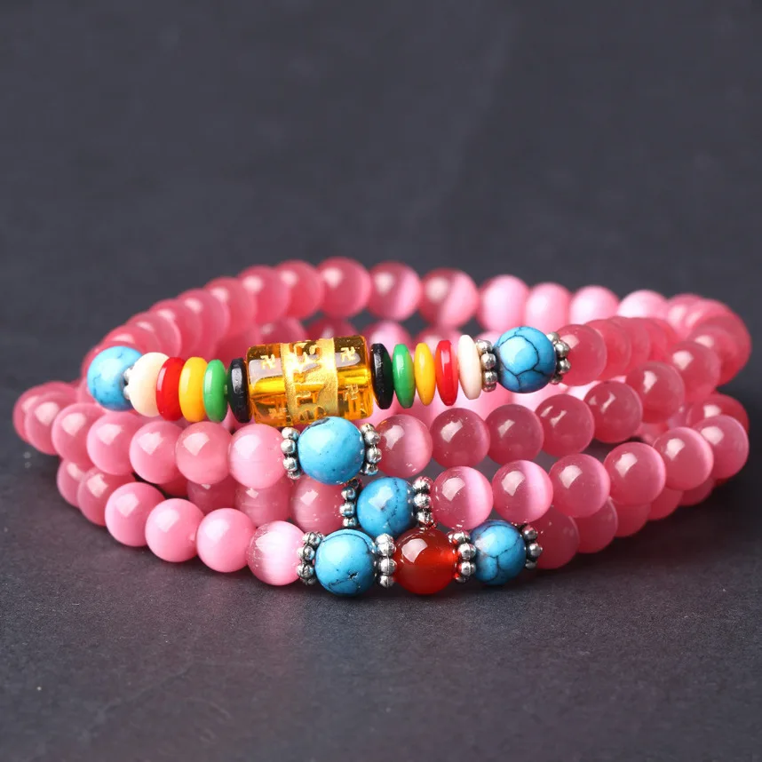 

Fashion Opal Bracelet Multi-storey Natural Crystal 108 Mala Yoga Necklace For Men And Women