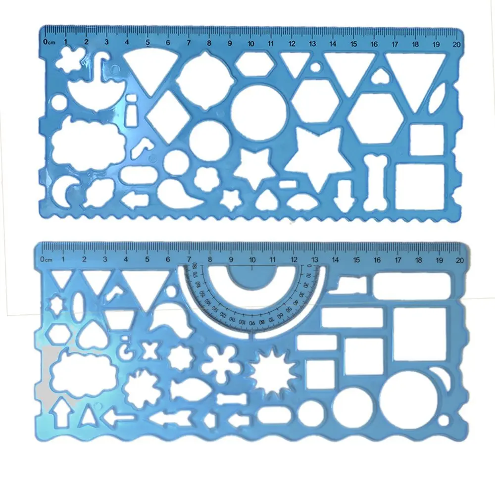 Set Da 10 Modelli Geometrici In Plastica - Righelli Per Disegno Tecnico, Scuola E Ufficio - Foto 13