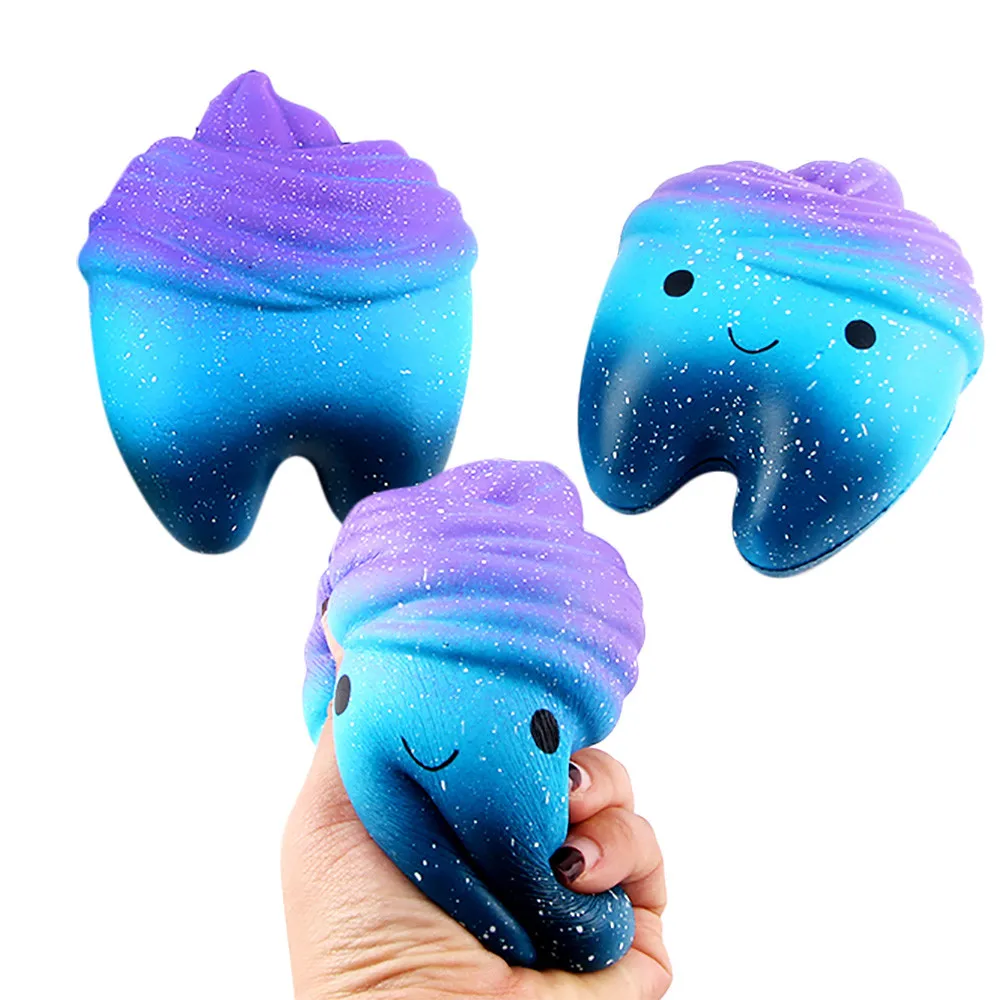 USPS Funny gadgets antistress gadgets squeeze Oyuncak 12cm Galaxy Teeth Cake Scented Squishy ...