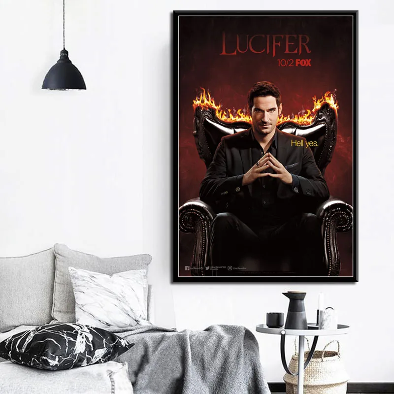P547 Lucifer Горячая ТВ серия шоу новый сезон художественная живопись Шелковый Холст