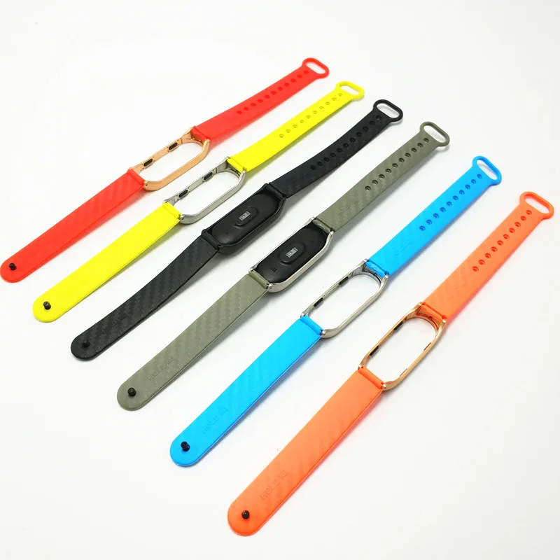 Для Xiaomi mi Группа 2 3 силиконовый ремешок с металлический чехол Smart Браслет mi Группа 3 аксессуары замена спортивные повязки