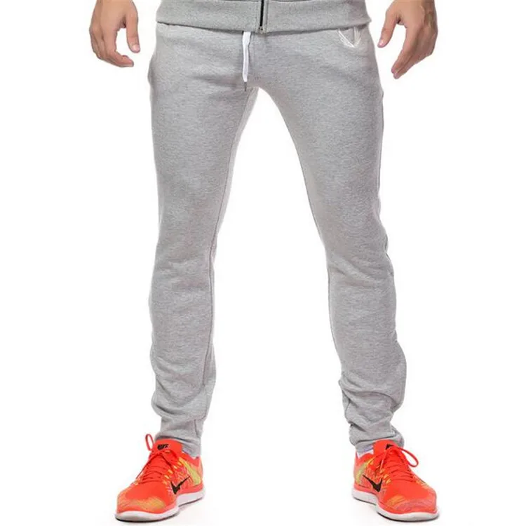 Man bodybuilding pants elastic waist solid color gyms