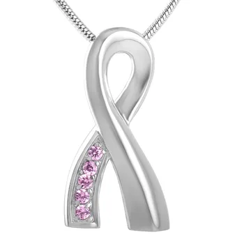 

IJD8161 Gold/Rose gold color stainless steel Silk Ribbon keepsake cremation jewelry pendants for women memorial urn ash necklace