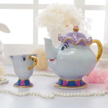 

Cartoon Beauty And The Beast Teapot Mug Mrs Potts Chip Tea Pot