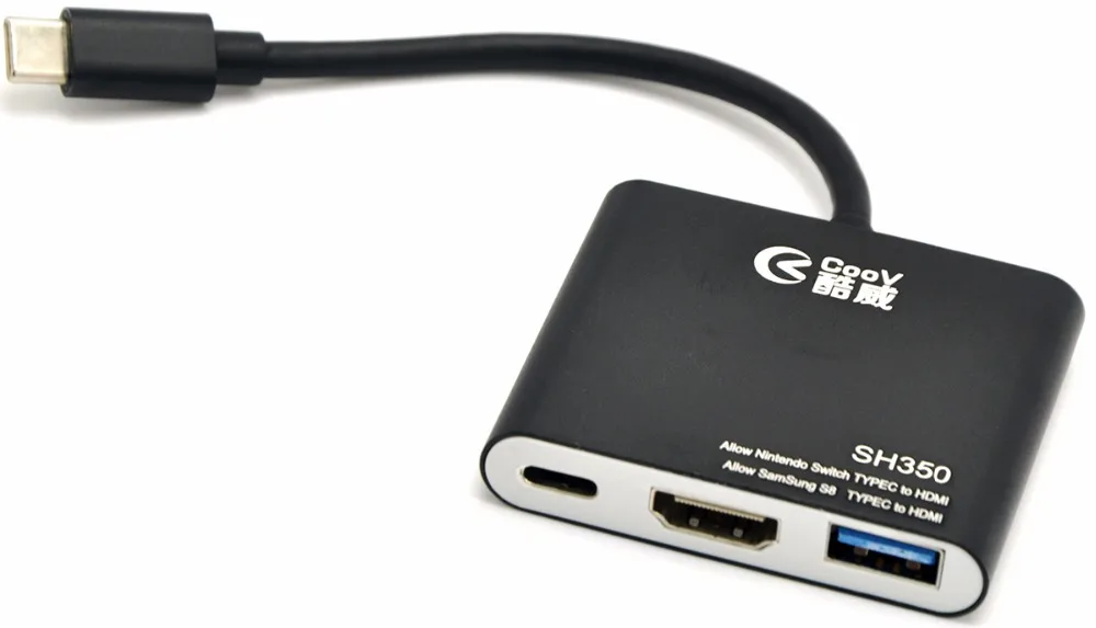 for Coov SH350 Switch NS Mini Dock USB C Type C to HDMI Adapter