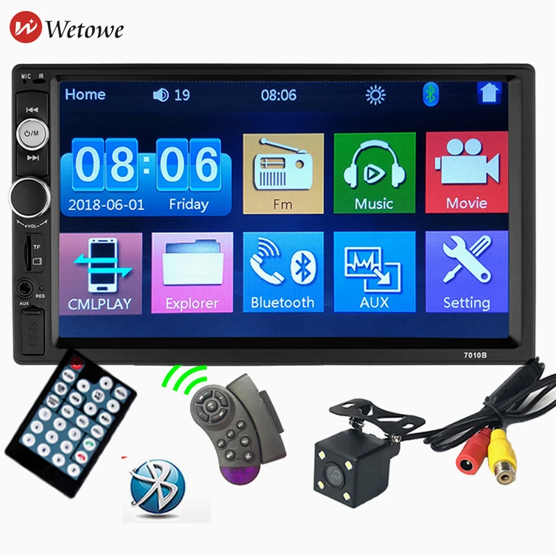 

Wetowe C101 2Din Car mp5 player FM Autoradio Multimedia PLAYER 7" HD Touch Screen Car Backup Bluetooth Remote Control
