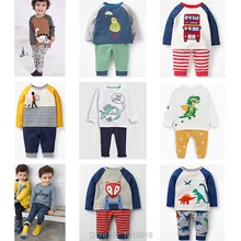 Новинка года, комплекты одежды для маленьких мальчиков детская брендовая качественная футболка с длинными рукавами из хлопка, штаны комплекты одежды для детей из 2 предметов комплект для маленьких мальчиков