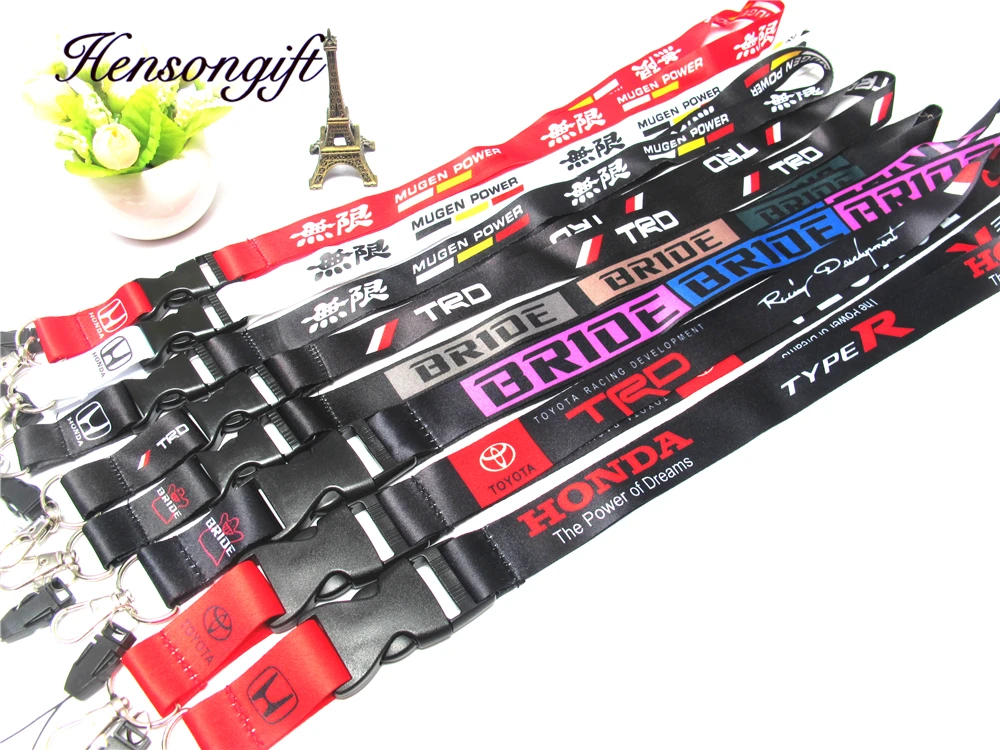 

Men's Car Logo Mugen Power Lanyard for Honda TRD ID Badge Holders Bride Racing Car Mobile Phone Neck Straps