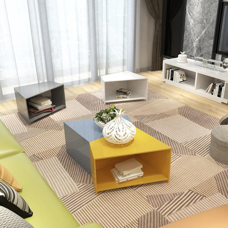 Современный простой дизайн красочные выпечки картина любой формы чай журнальный столик с хранения для небольшой гостиной