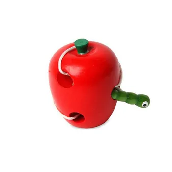 

Fun Wooden toy Worm Eat Fruit Apple pear Kids Educational Toys Early Learning Teaching Aid Baby Toy Gift