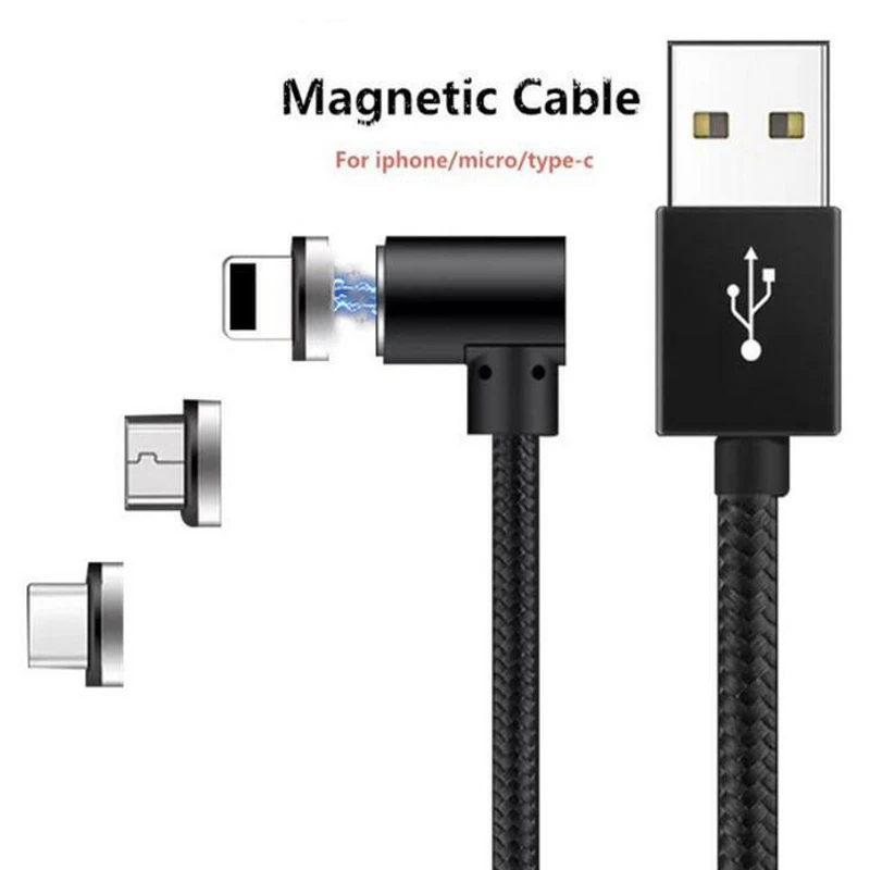 3 في 1 الكوع المغناطيسي الهاتف كبل شحن الإضاءة المصغّر usb نوع C المغناطيس سريع شاحن آيفون X 7 8 6 لسامسونج هواوي LG