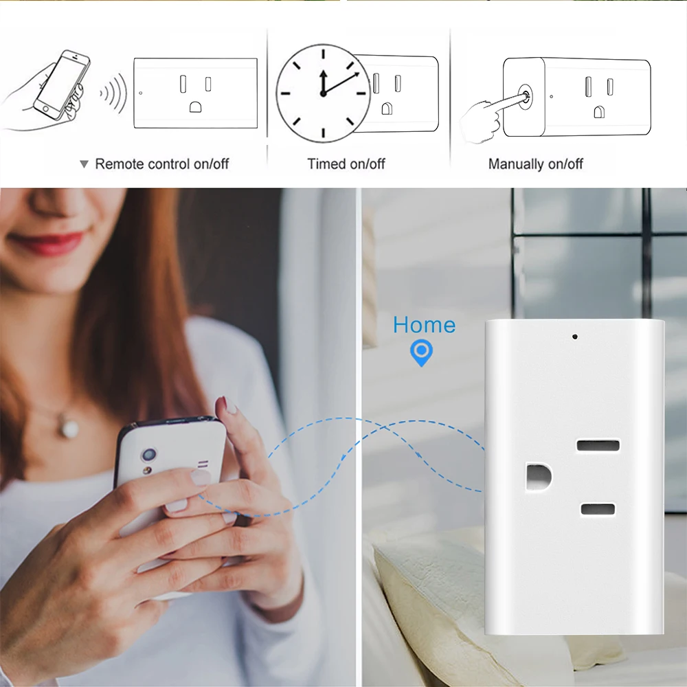 Умная розетка с таймером 1800 Вт 15 А 1/2/3 шт.|controle wifi|controller controlcontroller wireless |