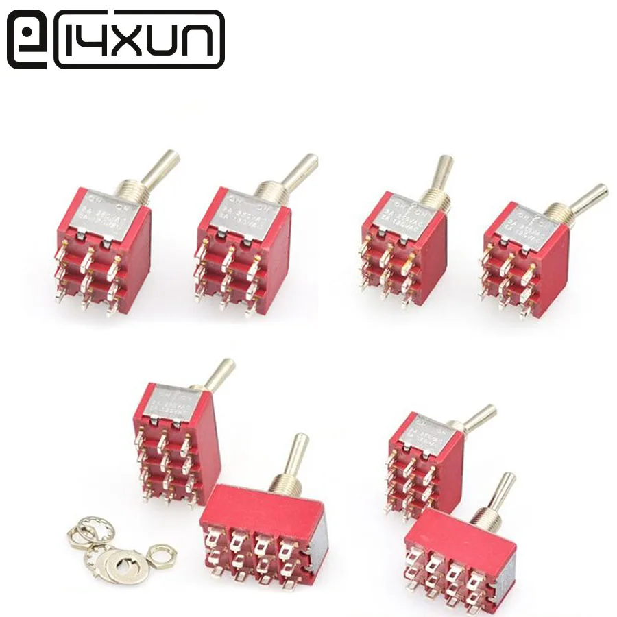 EClyxun 1 шт. мини MTS-303 302 403 402 тумблер 9/12Pin 2/3 положение ВКЛ./ВЫКЛ./ВКЛ. 5А/125VAC 2A/250VAC |