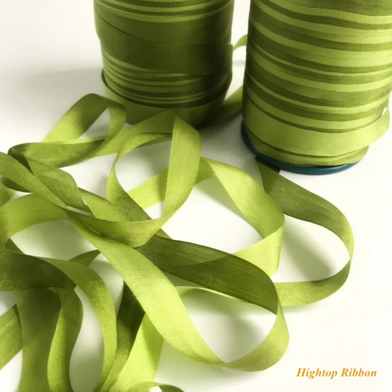 

13mm,100% real pure silk ribbons yellow variegated double face taffeta silk for embroidery and handcraft project,gift packing