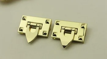 

10pcs/lot Pale golden Luggage hardware accessories high-end lock Square twist lock