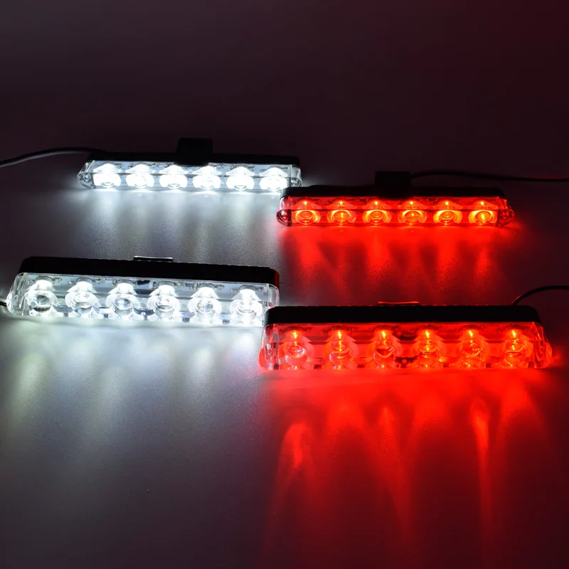 4x6 светодиодный стробоскоп полицейский светильник 12 в автоматический стробоскоп светодиодный светильник для Toyota C-hr Kia Sportage peugeot 308 Honda Civic hyundai - Испускаемый цвет: White and Red