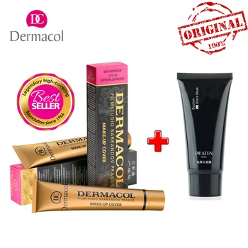 

Original DERMACOL Base Foundation Cream Concealer Makeup Cover 30g Acne Tattoo Dark circle Cover +Black Mask Deep Cleansing