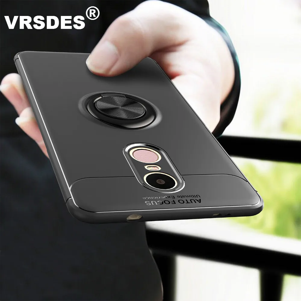 

For Xiaomi Redmi 4X Rotating Finger Ring Magnetic Car Holder Case For Xiaomi Redmi Note 4X Note 4 Redmi 4X Cover Silicone Case
