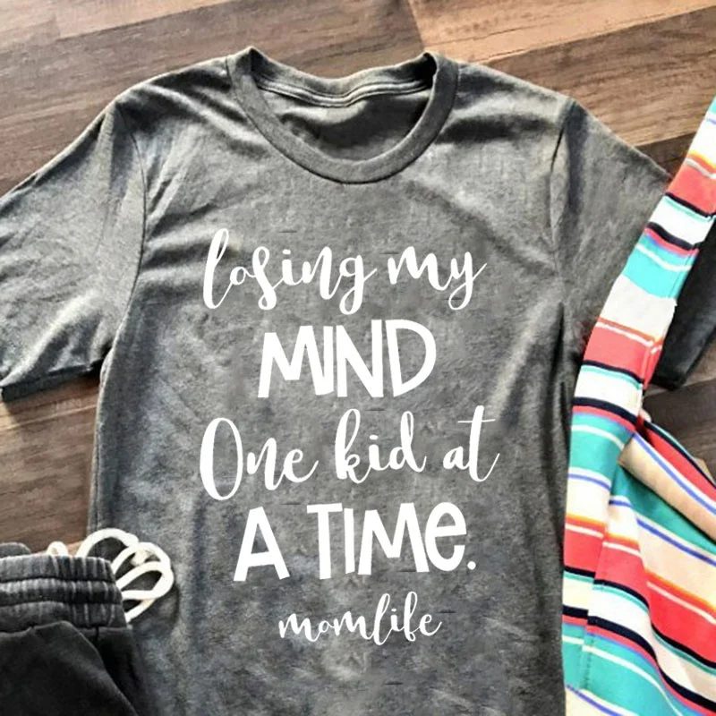 Футболка с надписью потеря My Mind one of A TIME MOM LIFE свободная Милая футболка
