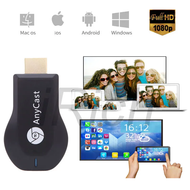 AnyCast M2 Plus DLNA беспроводной Airplay ключ приемник ТВ-палка Full HD 1080P HDMI tv Box Miracast для Android iOS