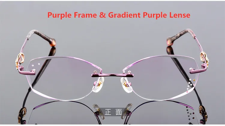 0~+/-4,50 очки по рецепту, женские очки без оправы, индивидуальные очки для близорукости, дальнозоркости, прогрессивные оптические очки