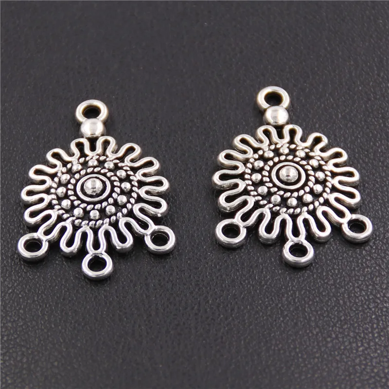 

30pcs Antique Silver Flower Shape Charms Pendant Jewelry Diy Handmade Gifts Craft A2380