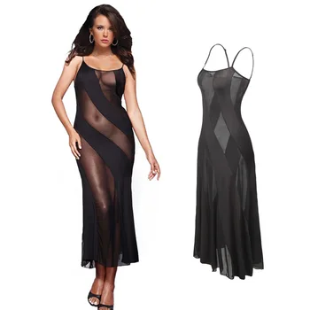

Sexy Erotic Apparel Exotic Dresses New S To 6XL Sexy Lingerie Perspective Mesh Gauze Stitching Rotating Straps Long Skirt
