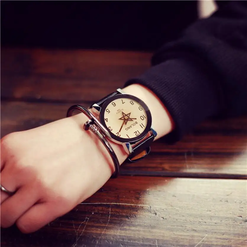 New Fashion Lover's Watch Women Men Leather Strap Quartz Analog Wrist Watches Creative Quartz Clock Cheap Luxury Watch HK&45 New Fashion Lover's Watch Women Men Leather Strap Quartz Analog Wrist Watches Creative Quartz Clock Cheap Luxury Watch HK&45