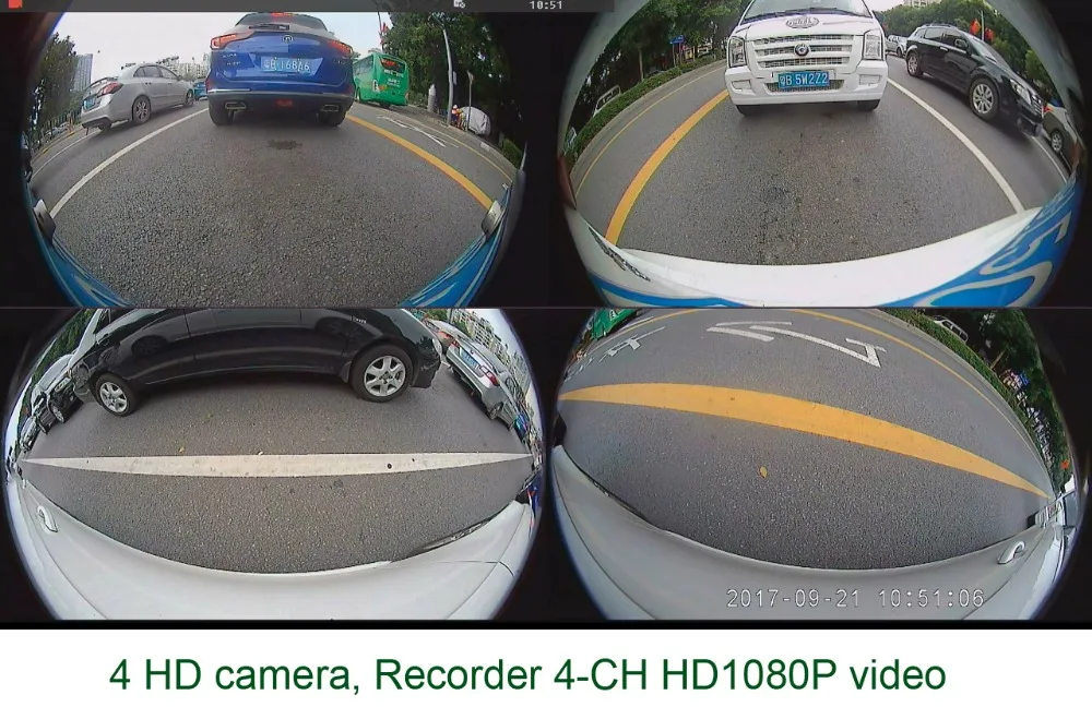 SZDALOS Newst HD 3D 360 система объемного обзора поддержка вождения система панорамы вида птицы 4 Автомобильная камера 1080P DVR g-сенсор