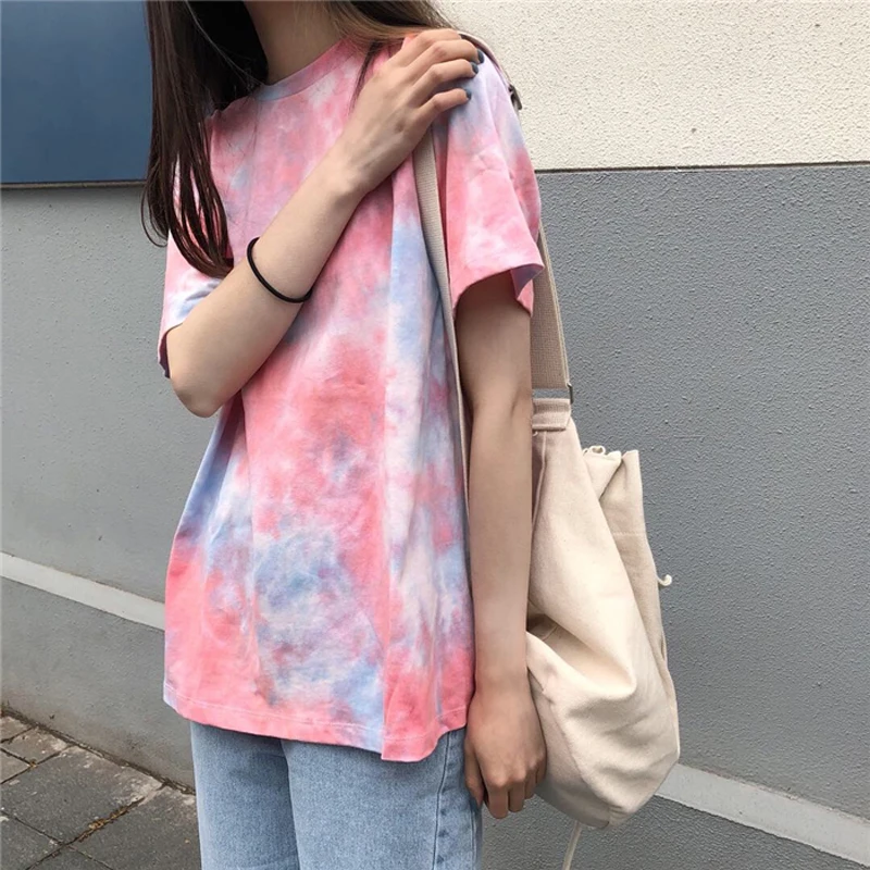 الكورية المتناثرة المرأة تي شيرت 2019 الصيف جديد س الرقبة قصيرة الأكمام فضفاضة المحملة قميص فام عارضة الشارع الشهير الكورية المتناثرة المرأة تي شيرت 2019 الصيف جديد س الرقبة قصيرة الأكمام فضفاضة المحملة قميص فام عارضة الشارع الشهير