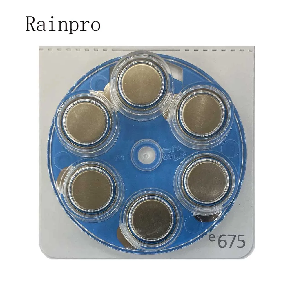 Rainpro 6 шт./лот(1 упаковка) цинковая воздушная батарея E675 A675 P675 675 PR44 для слухового аппарата лучшее качество