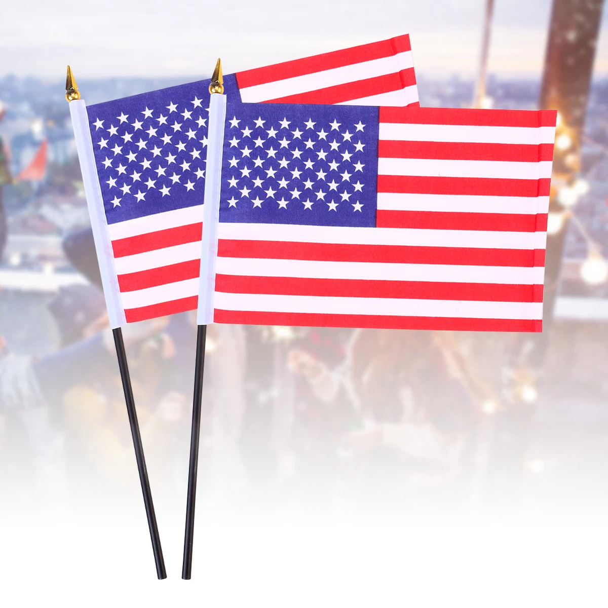 24 Pcs American Hand Held Flags Mini USA National Country Hand Flag