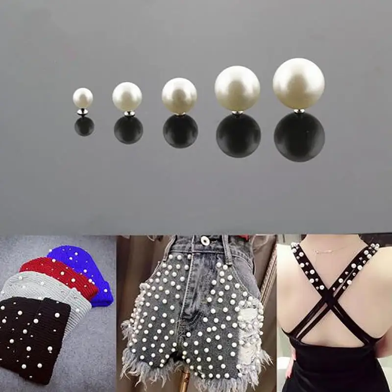 

100Pcs Pearl Rivets Button Leather Cloth Bag Shoe Decorations Diy Clothing Accessories Studs 6-16Mm Silver And Ivory Rivets Hot