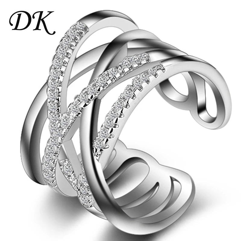 Silver Ring Korean Female Fashion Criss Cross Ring,x Cross Rings for